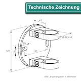 thumbnail of PRIOstahl Wandanker für Rundrohre Ø 42,4mm Pfostenhalter Rohrhalter Geländer aus Edelstahl V2A