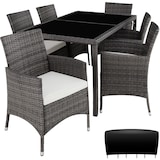 thumbnail of tectake Salon de jardin 6 places avec housse de protection - gris/blanc - 404321