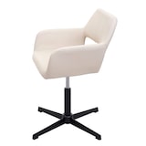 thumbnail of Home office chair HWC-A50 IV, woonkamer bureaustoel + eetkamerstoel ~ kunstleer crème, onderstel zwart