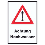 thumbnail of Achtung Hochwasser Schild A5 Rückseite selbstklebend