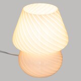 thumbnail of Lampe champignon en Verre Blanc D 15 x H 18.5 cm