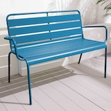 thumbnail of Banc de terrasse en métal bleu pacific - Oviala