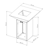 thumbnail of braseiro cevenol aço madeira quadrado 74 cinzento antracite cuba dupla