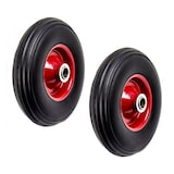 thumbnail of 2x ruedas para carretilla, neumáticos de goma maciza, 3.5-4", 350-4" eje de 20 mm, hasta 150 kg, 220 x 50 mm