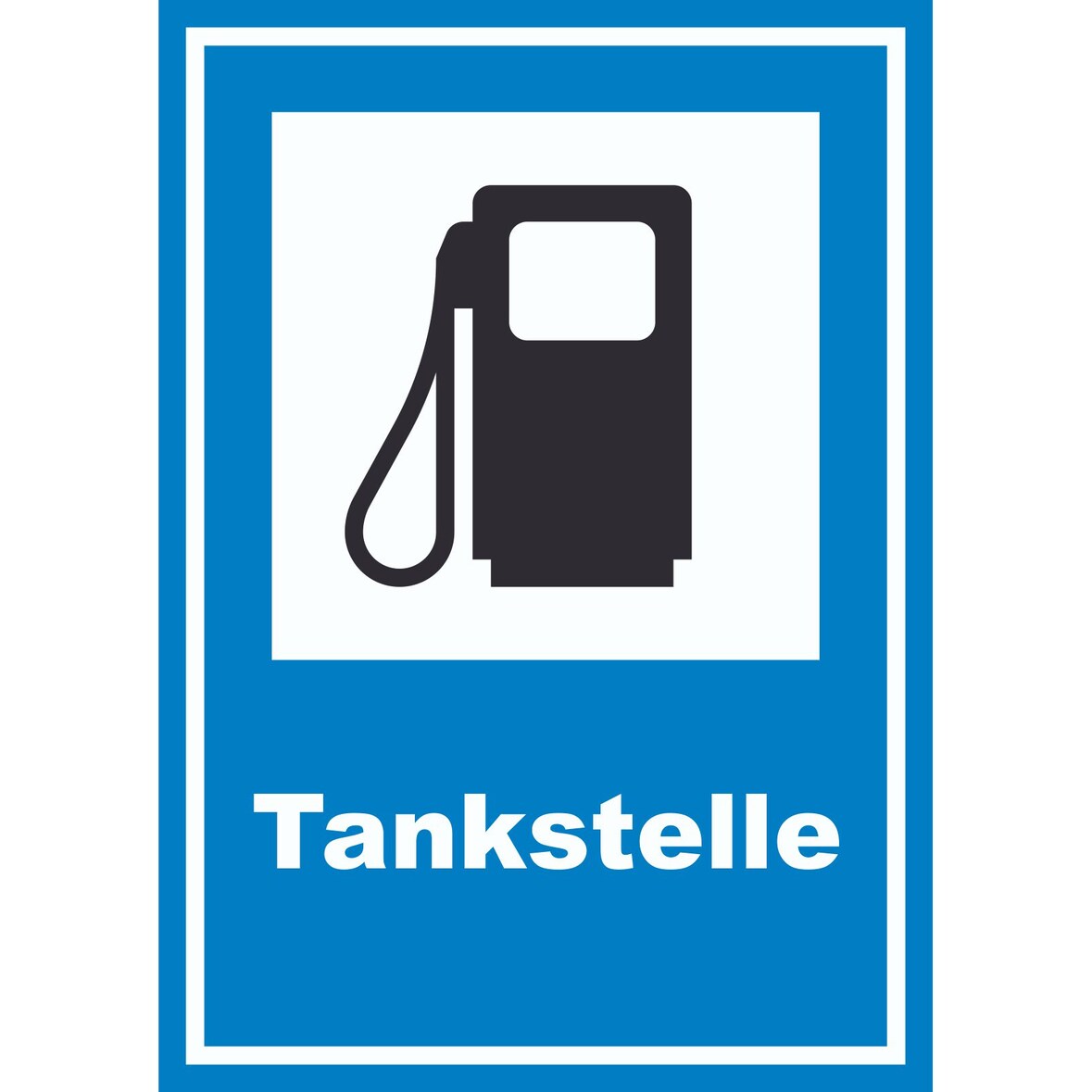 Tankstelle Schild A6 Rückseite selbstklebend