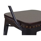 thumbnail of 2er-Set Esszimmerstuhl HWC-H10d, Stuhl Küchenstuhl Chesterfield Metall Kunstleder Industrial Gastronomie ~ schwarz-braun