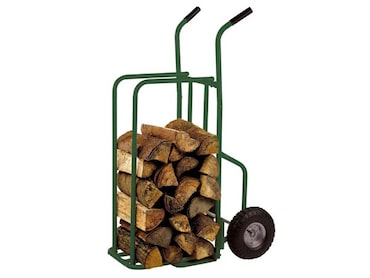 Toolland Brennholzwagen für Kaminholz, grüner Holzwagen mit