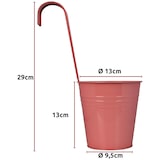 thumbnail of 6 x Blumentopf BUNT Hängetopf Pflanztopf Hängetöpfe Blumen Topf Kräutertopf Zink