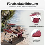 thumbnail of CASARIA® Alu Sonnenliege mit Dach Seitentasche Klappbar Wetterfest Gartenliege Rot