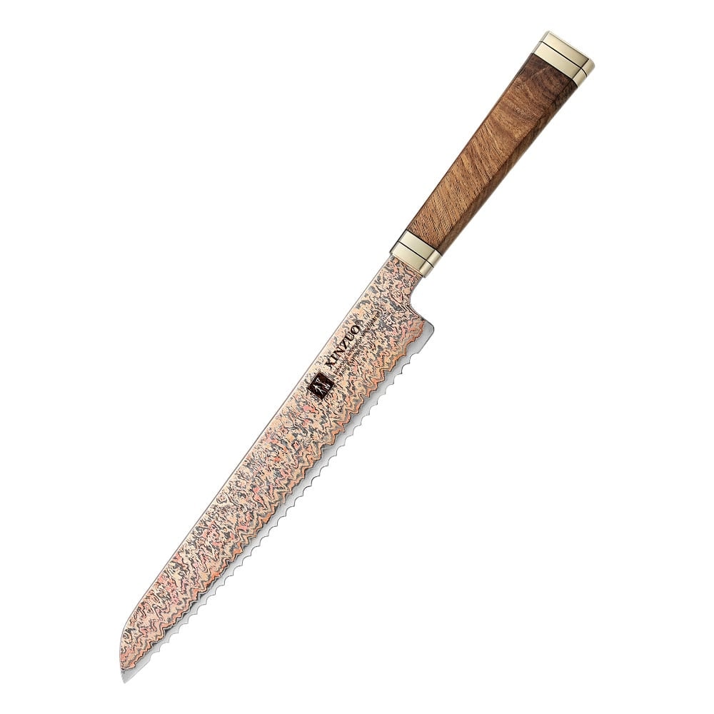 XinZuo - Koper Damascus Broodmes 22 cm - X08C series - gemaakt van 53-laags koper damascus