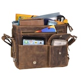 thumbnail of Greenburry Umhängetasche Leder braun Vintage Messenger Schultertasche Herren 36x31cm