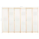 thumbnail of Helloshop26 - Paravent séparateur de pièce cloison de séparation décoration meuble 6 panneaux crème 240 x 170 x 4 cm tissu 0802082