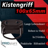 thumbnail of PRIOstahl Kistengriff Griff 1 Stück Schwarz 100 x 70mm + Befestigungsschrauben aus Stahl für Truhen