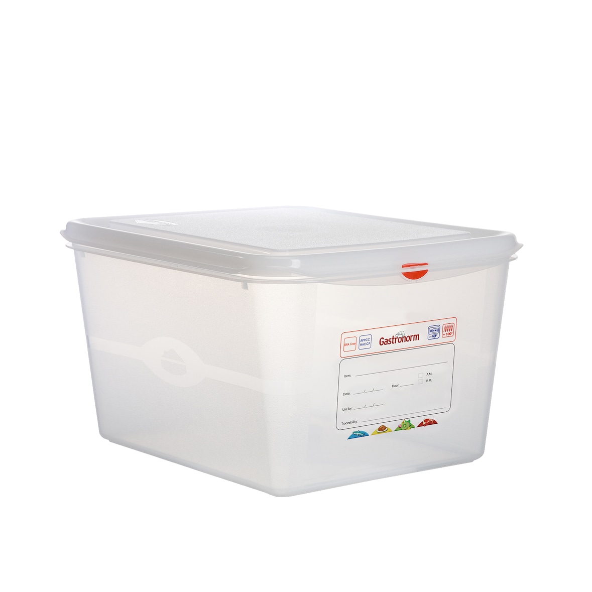 DENOX Contenedor hermético profesional, polipropileno, Gastronox 1/2, 12,5 L, 325 x 265 x H200, con tapa de doble cierre