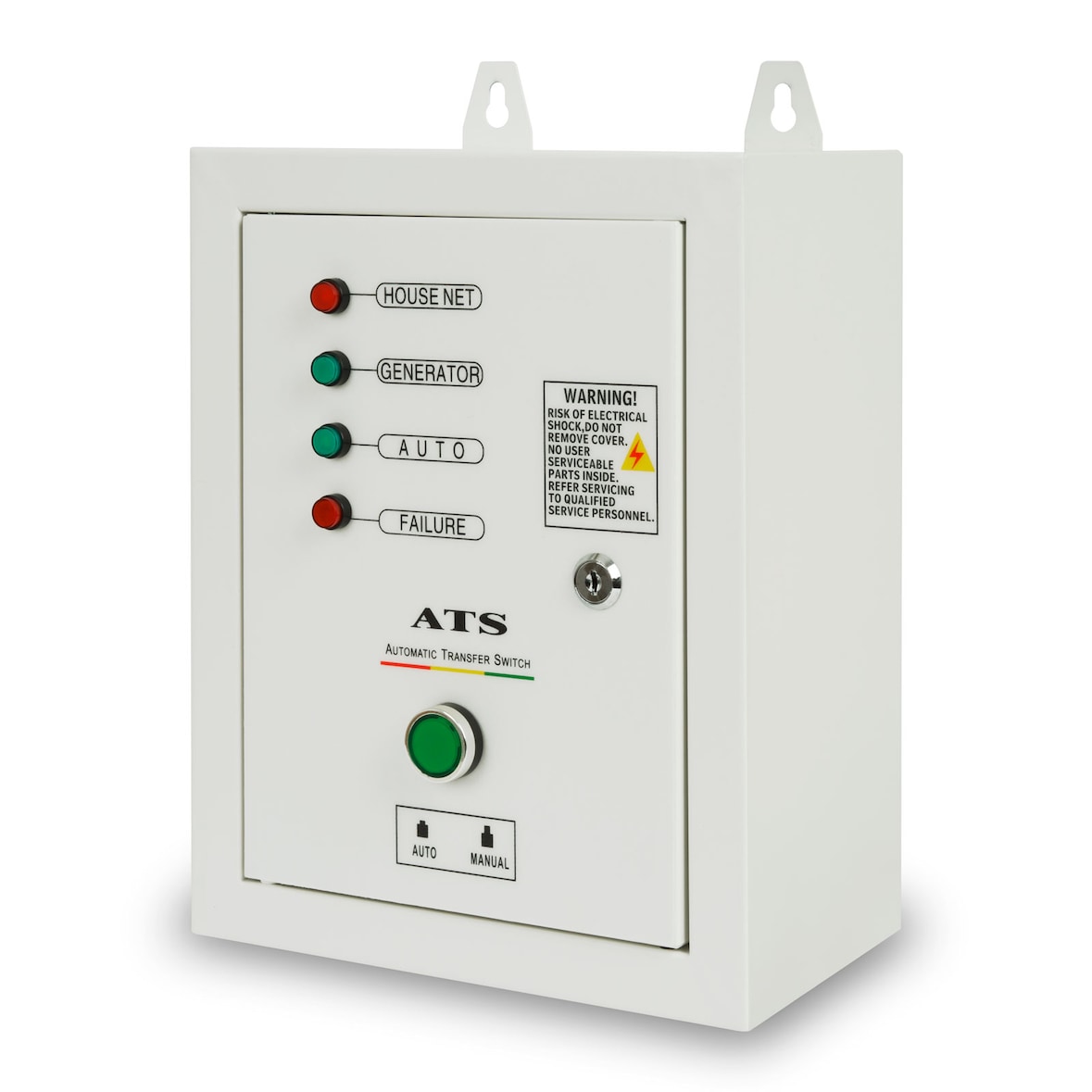 EBERTH ATS Notstromautomatik, 3-phasig bis 10 kW, 400 V, 1,5 m Kabel, automatischer Transferschalter fürs Hausnetz