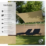 thumbnail of tectake Sonnensegel Sunny, wetterfestes HDPE-Material mit UV-Schutz - 2 x 3 m Sand
