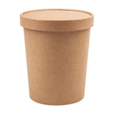 thumbnail of Recipientes Com Tampas 960 Ml 340 + 18 Pe G/M2 Ø11,7/9,2X13,5 Cm Natural Kraft (250 Unidades)
