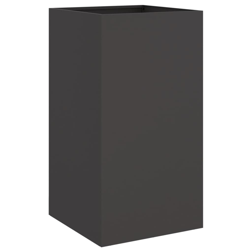 vidaXL Pflanzkübel Schwarz 42x38x75 cm Stahl