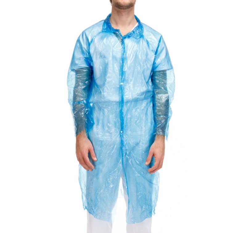 MONOUSO - PE Gewand Blau Knopfverschluss (1 Stück)