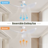 thumbnail of Deckenventilator 27x97x97 cm ohne Beleuchtung Fernbedienung 6 Stufen Timer reversibel DC Motor leise für Innen und Außen Mattweiß