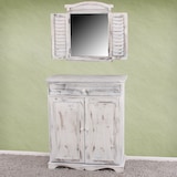 thumbnail of Kommode Schrank, 78x66x33cm, Shabby-Look, Vintage ~ weiß