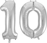 thumbnail of XL Folienballon silber Zahl 10