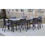 thumbnail of Dmora Gartentisch Roma, Rechteckiger ausziehbarer Esstisch, ausziehbarer Gartentisch in Rattan-Optik, 100 % Made in Italy, 150x90h72 cm, Anthrazit