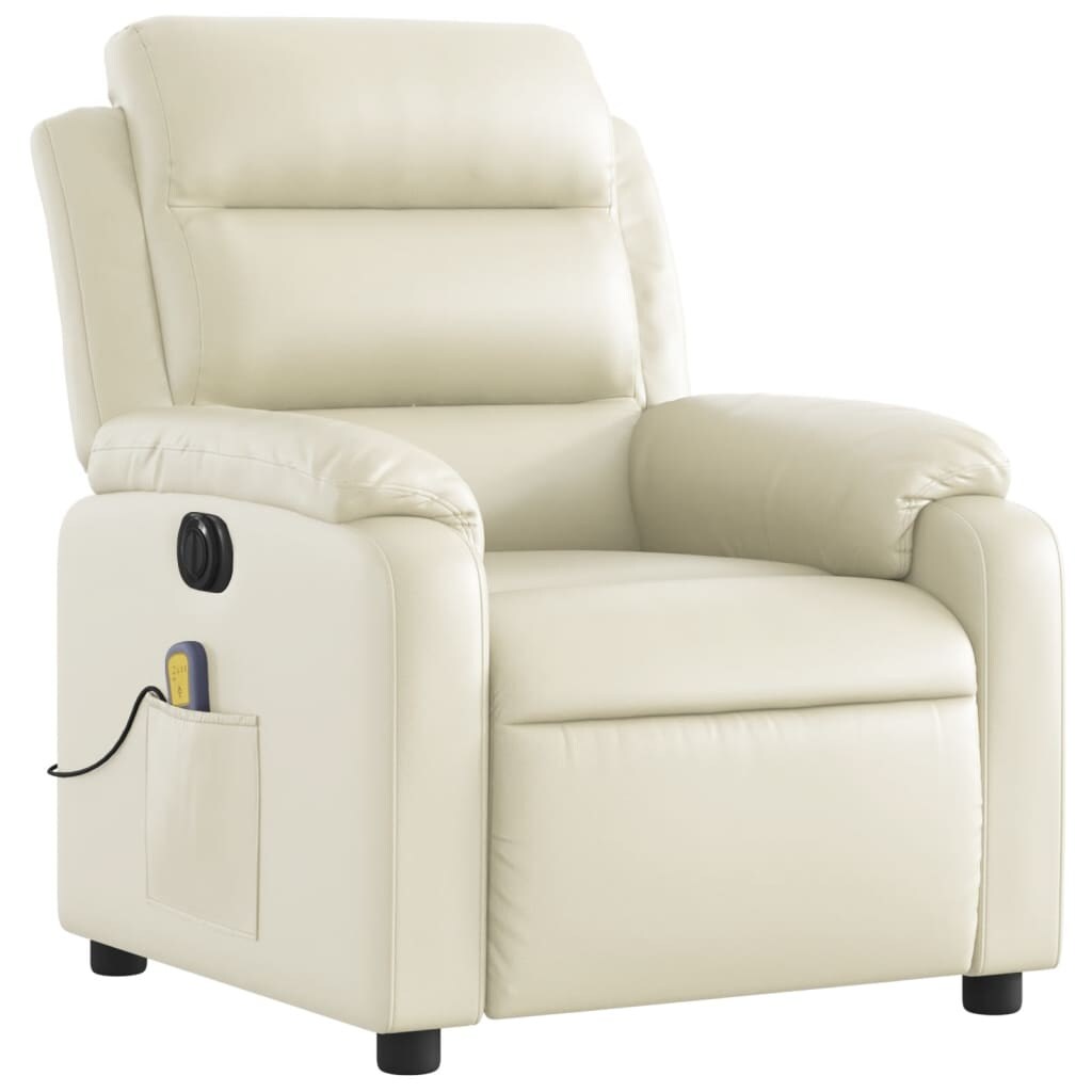 vidaXL Massagesessel Elektrisch Creme Kunstleder