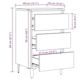 thumbnail of vidaXL Nachttisch mit Metallbeinen Altholz-Optik 40x35x69 cm