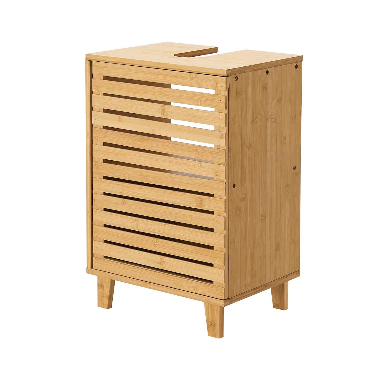 Helloshop26 - Iveland Bambus-Badezimmer-Unterschrank für Waschbecken 60 x 40 x 30 cm Natur-Finish 03_0009980