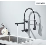 thumbnail of Björn | Gastronomie Einloch Wandmontage Kaltwasser Armatur Schwarz|Profi Küchenarmatur Edelstahl Zwei Brausen|Doppelspülbecken Wasserhahn Restaurant