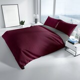 thumbnail of Bettwäsche 200x200 cm Seersucker Bordeaux Anthrazit Wendeseite Atmungsaktiv