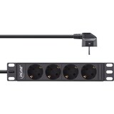 thumbnail of InLine® 10" Steckdosenleiste, 4-fach Schutzkontakt, ohne Schalter, 2m, schwarz