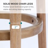 thumbnail of Barhocker aus Echtleder+Holz Weiß mit Rückenlehne 360 Grad drehbar gepolsterter Sitz Barstuhl für Küche Theke, 96x55x55 cm