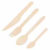 thumbnail of 400x Holz Besteck Set biologisch abbaubar Gabeln Messer Löffel Kaffeelöffel