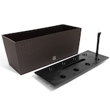 thumbnail of Prosperplast - Rattanjardinera 30 Liter mit Bewässerung in Schokoladenfarbe 60 x 25 x 24 cm