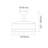 thumbnail of Rubik Wifi.  Ventilador blanco sin palas. motor DC. Inverter. Sensor de temperatura. 2 fuentes de luz LED, central / lateral en 3000-4000-6000K.