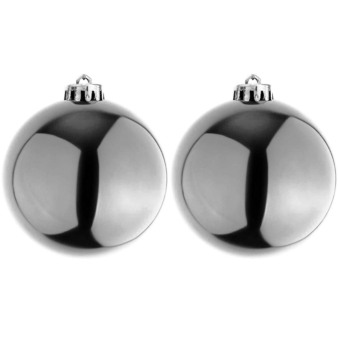 2er XXXL Weihnachtsbaumkugeln Dekokugel Christbaumkugeln Silber Ø 25cm