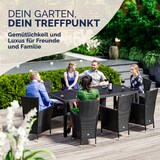 thumbnail of CASARIA® Polyrattan Sitzgruppe mit WPC Tisch 8+1 Schwarz