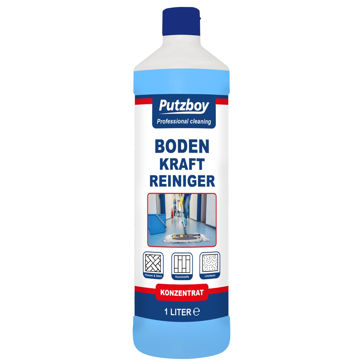 Putzboy Boden Kraftreiniger - Konzentrat - 1 Liter - Putzmittel für wasserfeste Böden - Made in Germany