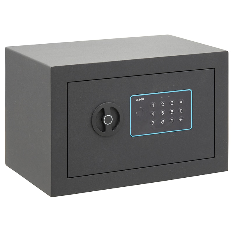 ARREGUI BLUE 650110 Caja fuerte con codigo, facil de usar, Caja de seguridad electronica con teclado para casa, 20 x 31 x 20 cm, 10 L, Gris