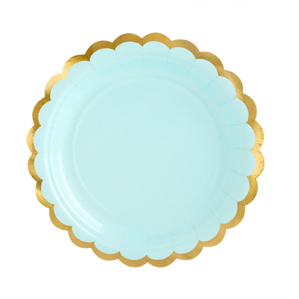 6 Teller mint mit Goldrand