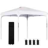 thumbnail of Carpa plegable 2,5x2,5x2,7 m cenador de jardín emergente con altura ajustable anti-UV impermeable 4 bolsas de arena y bolsa de transporte blanco