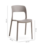 thumbnail of Lot de 4 chaises empilables en polypropylène avec fibre de verre pour jardin ou intérieur, hydrofuges et résistantes, design moderne – BARBARA – Taupe