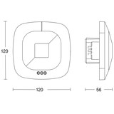 thumbnail of Präsenzmelder-Bus, Unterputz, weiß, 360°, v140°, 2,8m, Unterkriechschutz, Reichweite: 4m, HF 360 COM1 - Unterputz