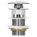 thumbnail of ML-Design Universal Ablaufgarnitur mit Überlauf, verchromtes Messing Pop-Up Click-Clack Ventil, Abflussgarnitur für Waschbecken, werkzeugloser Einbau