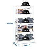 thumbnail of PROREGAL Schraubregal PANDA TALL | HxBxT 200x110x30cm | 5 Fachböden | Fachlast 90kg | Weiß