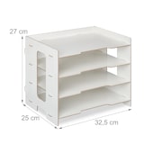 thumbnail of Relaxdays Briefablage, Büro Organizer aus MDF, A4 Papier, 3 Fächer, leichte Dokumentenablage HBT 27 x 32,5 x 25 cm, weiß