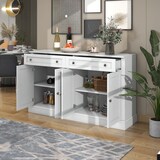 thumbnail of Merax Großes Sideboard, moderner Buffetschrank für Esszimmer und Wohnzimmer, 150 x 86 x 40 cm (L/B/H) – Antikweiß