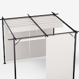 thumbnail of Blumfeldt Pantheon Robust Pergola 3x3m wetterbeständig Stahl pulverbeschichtet seitliche Rollläden Beige